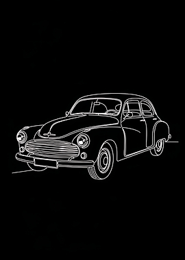Vintage Car Wall Art Classic Car Desgin Decor Black And White Garage Art
