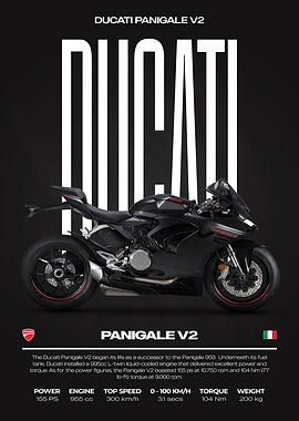 Ducati Panigale V2 Motorcycle Poster