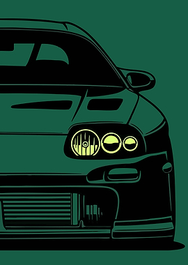 Minimalist Car Headlight Illustration