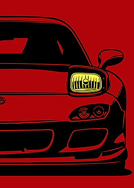 Red Mazda RX-7 Pop Art