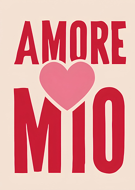 Amore Mio Italian Love Typography