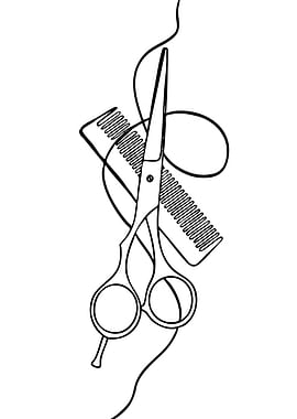 Hairdressing Scissors and Comb