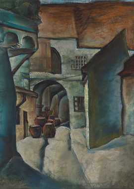 Courtyard with Barrels and Arches