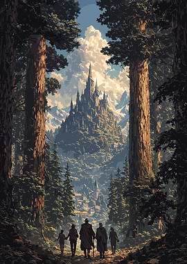 Fantasy Castle in a Forest Landscape