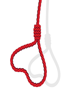 Red Rope Noose with Heart Shape
