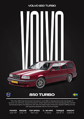 Volvo 850 Turbo Car Poster