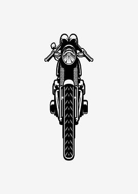 Black and White Motorcycle Illustration