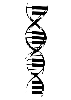 DNA Double Helix with Piano Keys