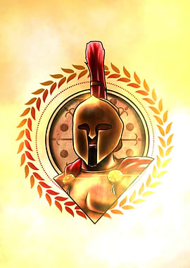 Spartan Warrior Helmet with Laurel Wreath