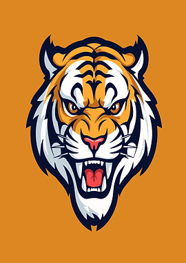 Fierce Tiger Head Illustration