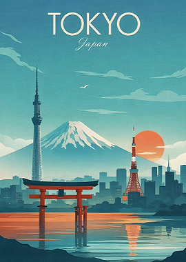Tokyo Skyline with Mount Fuji