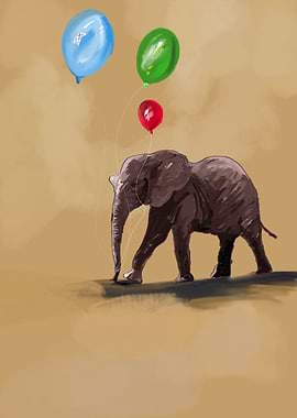 Elephant with Balloons