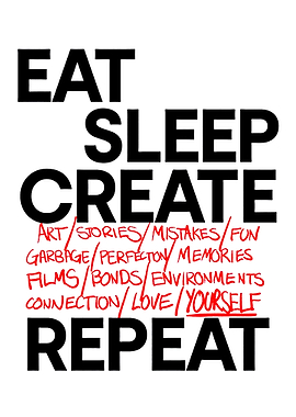 Eat Sleep Create Repeat Text Art