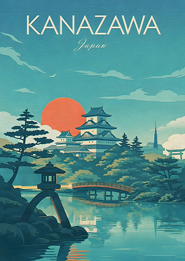 Kanazawa Japan Travel Poster