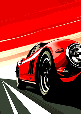 Red Sports Car on Road