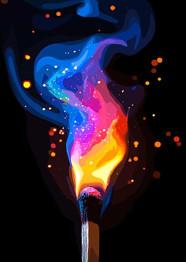 Colorful Match Flame