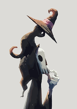 Witch Cat with Skull Shoulder Pad