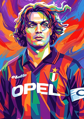 Paolo Maldini Pop Art Portrait