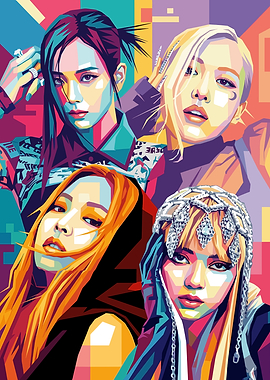 Blackpink K-Pop Group Pop Art Portrait