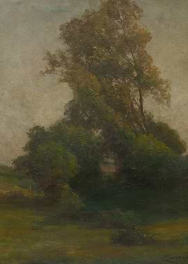 Impressionistic Landscape with Trees