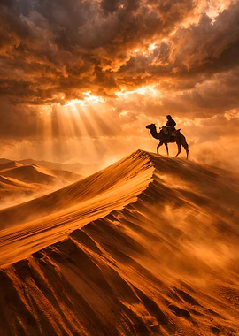 Camel Rider in Desert Storm