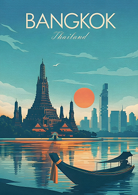 Bangkok Travel Poster