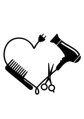 Hairdresser Heart Logo