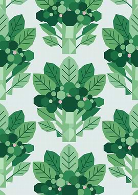 Stylized Broccoli Pattern