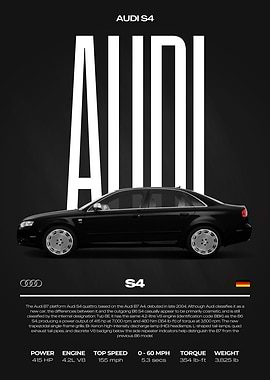 Audi S4 Car Poster