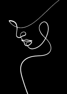 Minimalist Line Art of a Woman's Face