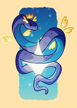 Cute Dragon with Crown and Wings