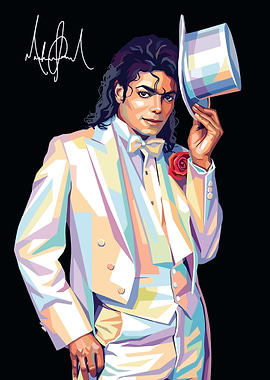 Michael Jackson in a White Suit