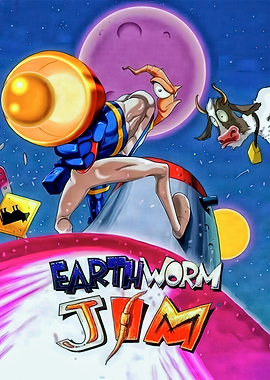 Earthworm Jim Video Game Poster