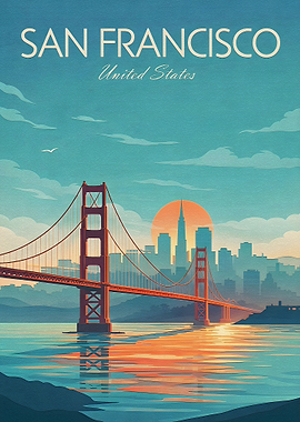 San Francisco Golden Gate Bridge Sunset