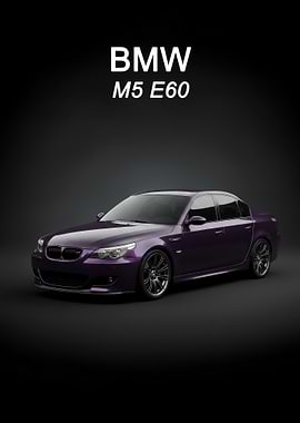 Purple BMW M5 E60 poster