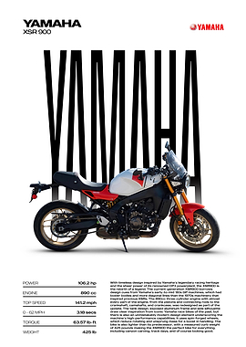 Yamaha XSR 900 Motorcycle Poster