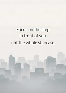 Inspirational quote over cityscape