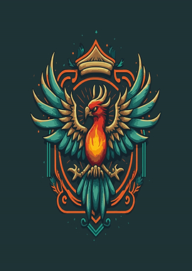 Phoenix Emblem with Crown
