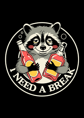 Raccoon Holding Beer Bottles