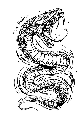 Aggressive Snake Illustration