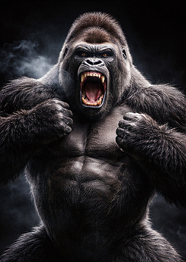 Furious Gorilla Roaring
