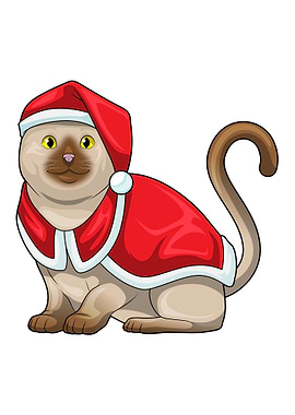 Cat Christmas Santa hat