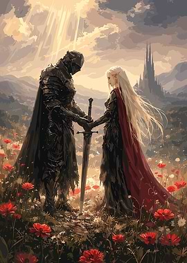 Knight and Elf with Sword