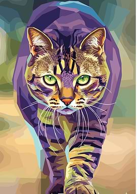 Pop Art Cat Portrait