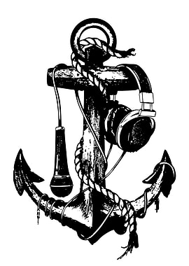 Anchor with Headphones and Microphone