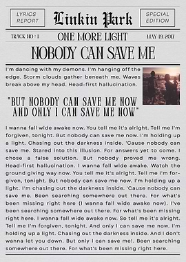 Linkin Park 'Nobody Can Save Me'