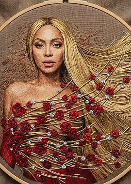 Beyoncé Embroidery Art