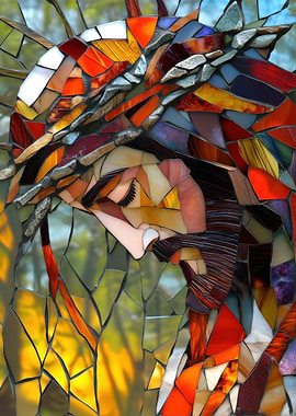 Jesus Christ Stained Glass Mosaic