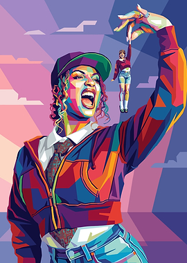 Woman holding a tiny person