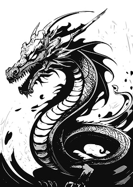 Black and White Dragon